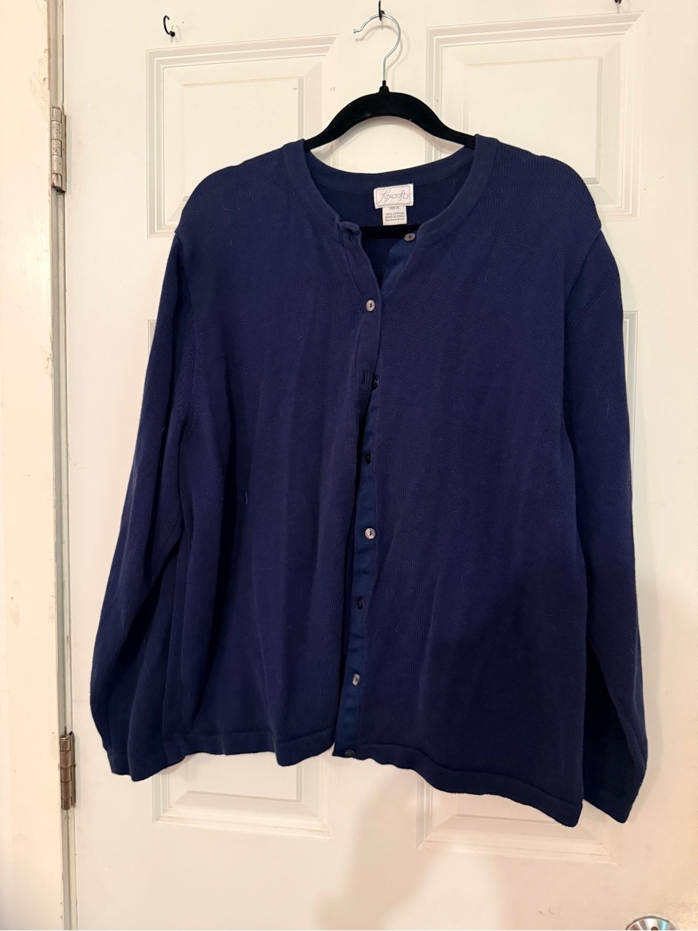 Vintage Foxcraft Oversized Navy Blue Button-Up